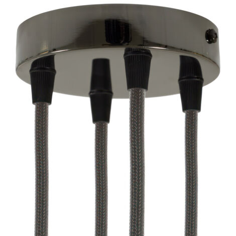 creative cables - Kit rosace métallique cylindrique à 4 trous - conique, noir perle