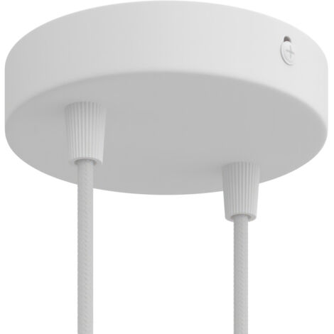 creative cables - Kit rosace cylindrique métallique à 2 trous Smart - Compatible avec les assistants vocaux - Conique, blanc mat