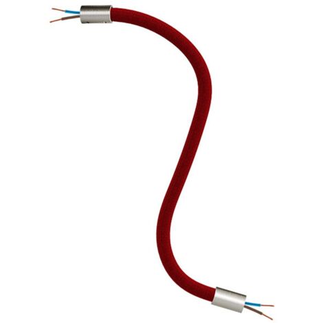 Kit Creative Flex tube flexible recouvert de tissu RM09 Rouge 30 cm - Titane satiné (1/5)