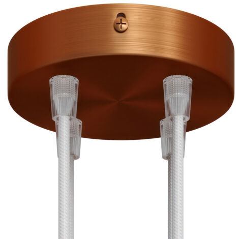 creative cables - Kit rosace métallique cylindrique à 4 trous - Conique, cuivre satiné