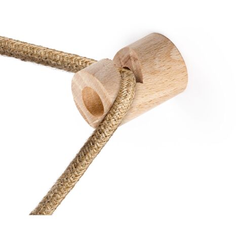 Kit de décentralisation crochet en bois en 'V' pour câbles électriques textiles – Finition bois naturel ou wengé – Vis et cheville incluses – Creative Cables