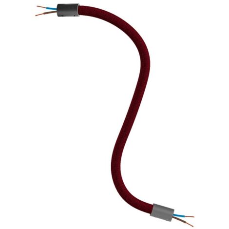 creative cables - Creative Flex kit tuyau d'extension recouvert de tissu RM19 Bordeaux avec extrémités métalliques - 30 cm, Noir (1/5)