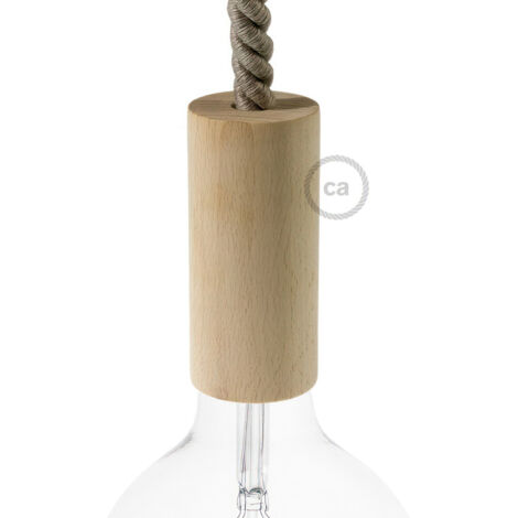 creative cables Kit de douilles en bois E27 pour cordon XL - Neutre (1/5)