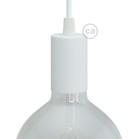 creative cables - Kit douille cylindrique en métal E27 - Conique, blanc mat