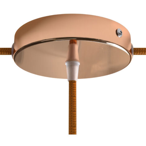 Kit rosace cylindrique en métal avec 1 trou central et 2 trous latéraux Conique - Cuivre