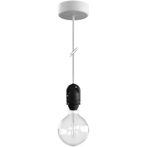 creative cables - EIVA Suspension d'abat-jour pour l'extérieur avec câble textile de 1,5 m, rosace et douille étanche IP65