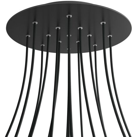 creative cables - Rose-One XXL rosette ronde, diamètre 400 mm avec 15 trous et 4 trous latéraux (1/5)