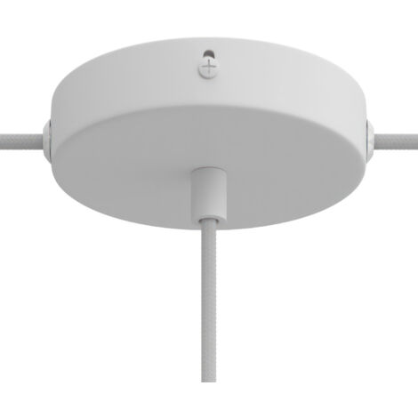 Kit rosace cylindrique en métal avec 1 trou central et 2 trous latéraux Cylindrique - Blanc mat