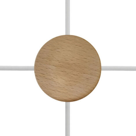 Kit Mini rosace cylindrique en bois avec 4 trous latéraux (boîte de dérivation) Neutre