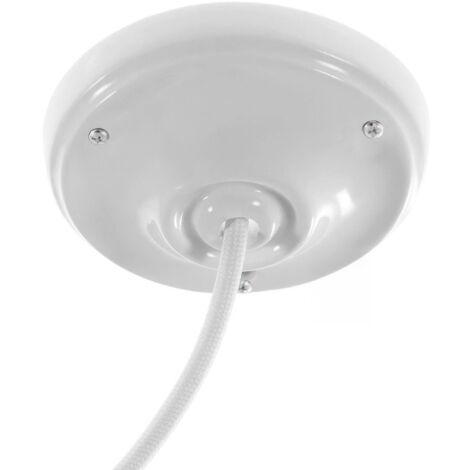 Rosace de plafond en porcelaine blanche 105mm – Kit de fixation murale avec vis et chevilles – Pour lampe suspendue – Creative Cables