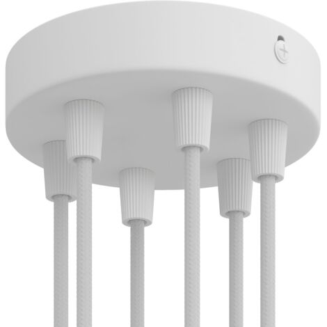 creative cables - Kit rosace métallique cylindrique à 6 trous - Conique, blanc mat