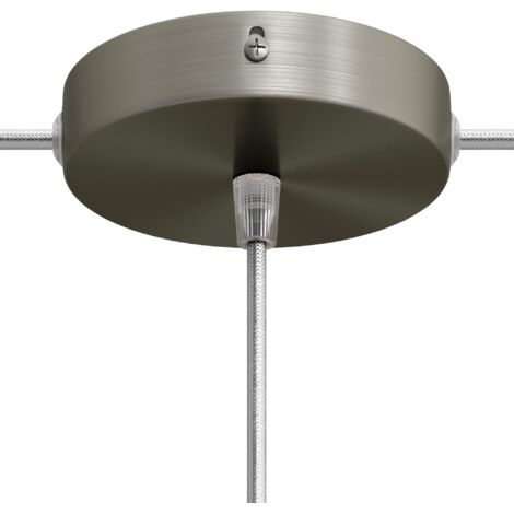 Kit rosace cylindrique en métal avec 1 trou central et 2 trous latéraux Conique - Titane satiné