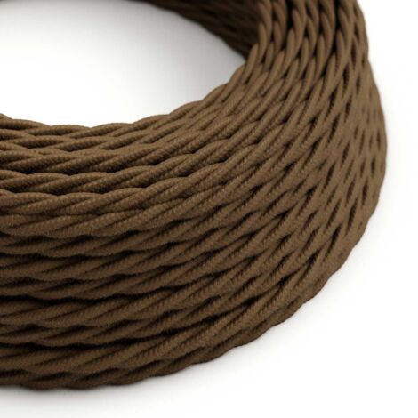 Câble d'alimentation en coton tressé Espresso Brown - The Original Creative Cables, pour mettre en valeur vos lustres - TC13 - 10 mètres