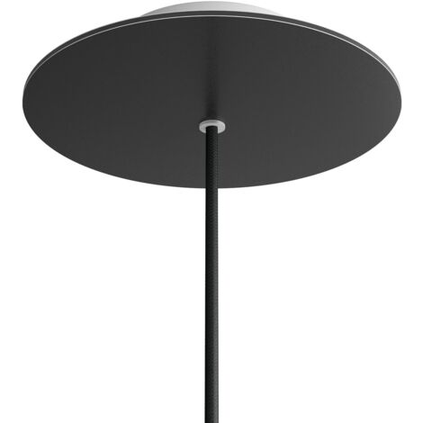 Câbles de création - Rose-One Rosette ronde, diamètre 200 mm avec 1 trou et 4 trous latéraux - Dibond noir mat, blanc