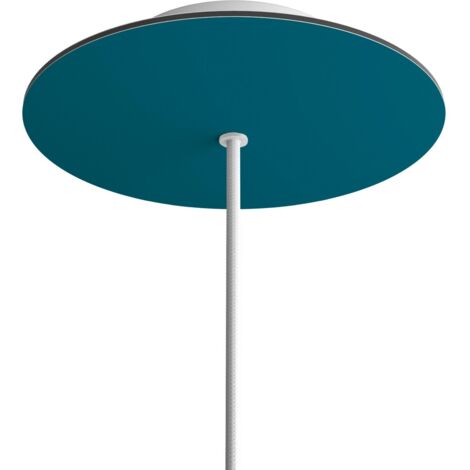 Câbles de création - Rose-One Rosette ronde, diamètre 200 mm avec 1 trou et 4 trous latéraux - Pétrole, blanc