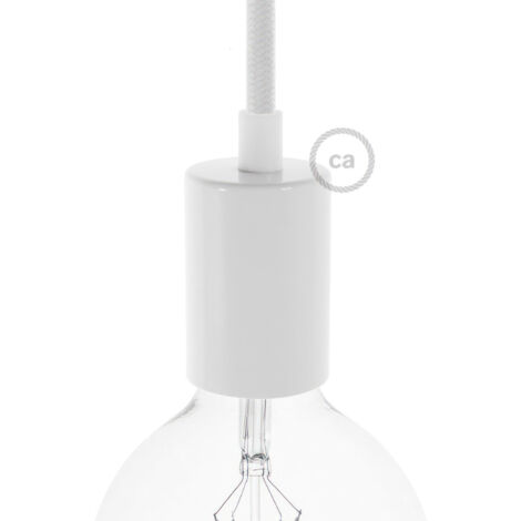 creative cables - Kit douille métal cylindrique E27 - Cylindrique, blanc brillant