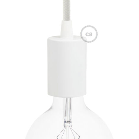 Creative-cables italia kit douille e27 cylindrique metal blanc poli kbm4011vb (1/6)