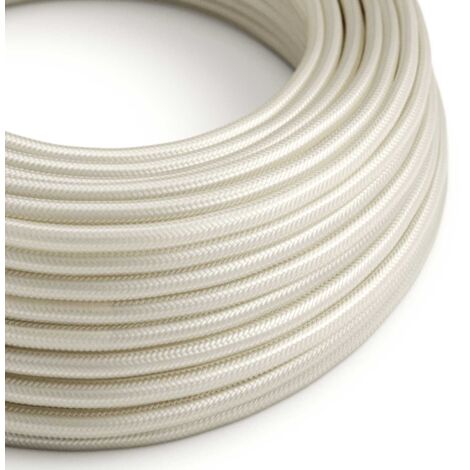 Câble textile de couleur blanc perle - The Original Creative Cables, pour lampes raffinées - RM00 - 50 mètres
