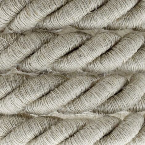 Corde XL, câble électrique 3x0,75. Revêtement en lin naturel. Diamètre 16mm. (1/4)