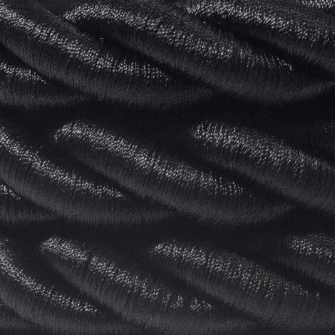 Corde 2XL, câble électrique 3x0,75. Revêtement en tissu noir brillant. Diamètre 24mm. (1/4)