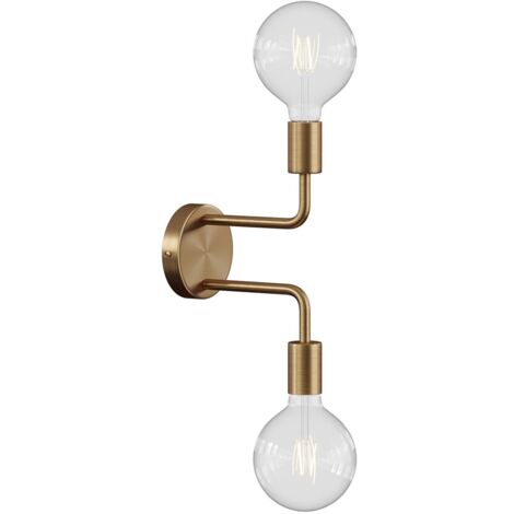 Fermaluce Metal, applique murale en métal avec double extension courbe Sans ampoule - Bronze satiné (1/3)