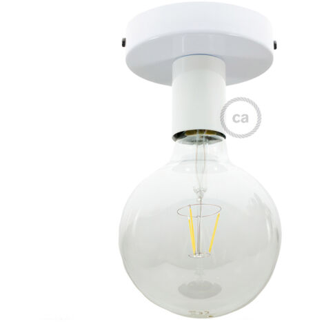 Fermaluce Métal, la source lumineuse en metal murale ou au plafond. Sans ampoule - Blanc brillant - Non (1/3)