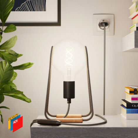 Taché Metal, lampe de table avec câble textile, interrupteur et fiche à 2 broches (1/4)