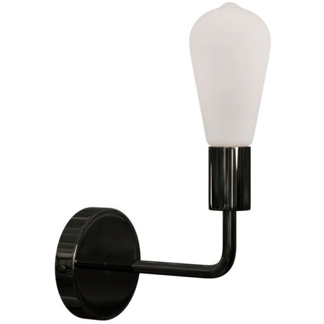 Fermaluce Metal, applique murale en métal avec extension courbe Sans ampoule - Perle noire (1/3)