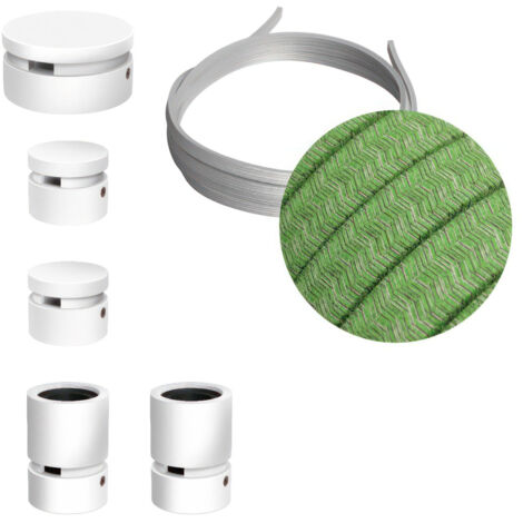Système Filé Wiggle Kit - avec 3 m de câble caténaire et 5 éléments en bois peints en blanc pour l'intérieur (1/4)