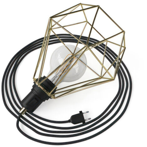 Creative Cables - Câble multiprise - Lampe à brancher avec abat-jour cage en losange (1/4)