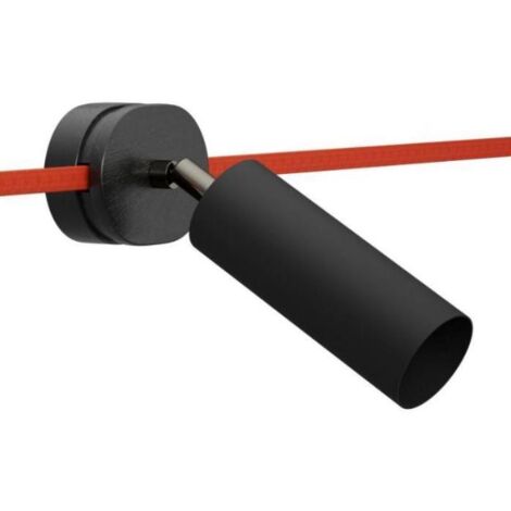 Creative Cables - Spot orientable Fermaluce Filè avec abat-jour métallique Tub-E14, applique ou plafonnier pour système Filè (1/3)