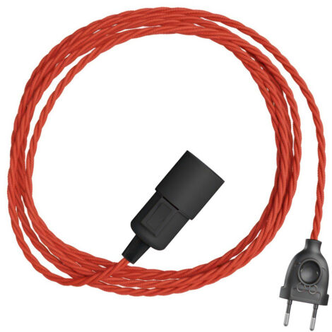 Creative Cables - Snake Twisted - Lampe à brancher avec câble en tissu tressé (1/3)