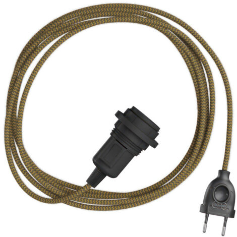 Creative Cables - Abat-jour serpent en zigzag - Lampe à brancher avec câble en tissu en zigzag (1/3)