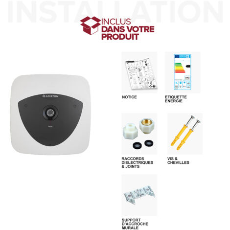 Ariston ANDRIS LUX - Chauffe-eau électrique sur Évier 30 litres - Puissance 2000W - Compact, facile à utiliser - Conçu et fabriqué pour être installé en France.