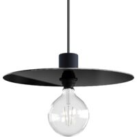 Plat Ellepì oversize en Dibond pour suspensions d’extérieur, diamètre 40 cm - Made in Italy Noir