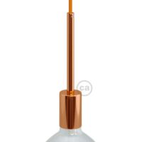creative cables Kit douille cylindrique en métal E27 avec serre-câble de 15 cm - Cuivre