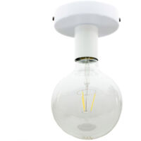 Fermaluce Métal, la source lumineuse en metal murale ou au plafond. Avec ampoule - Blanc mat