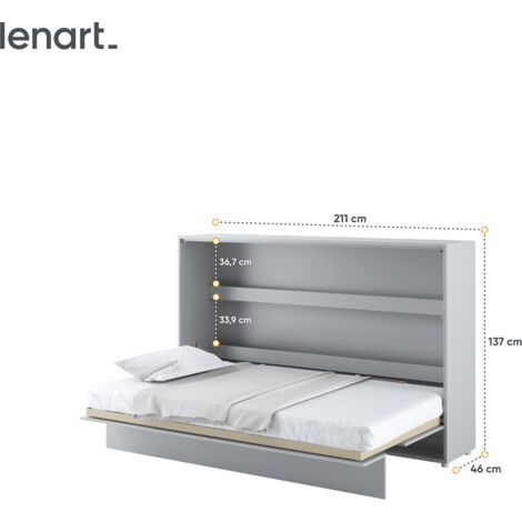 Homlando Lenart Letto per armadio Bed Concept BC12 160 x 200 cm – Letto verticale pieghevole – Armadio