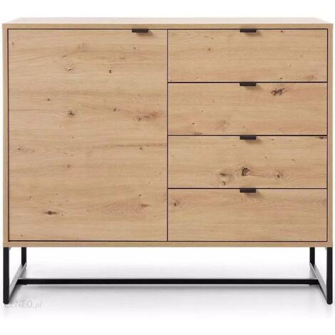 MOBILE CASSETTIERA COMO' C. DA LETTO SOGGIORNO QUERCIA NERO 103x89x39cm AMBER (1/4)