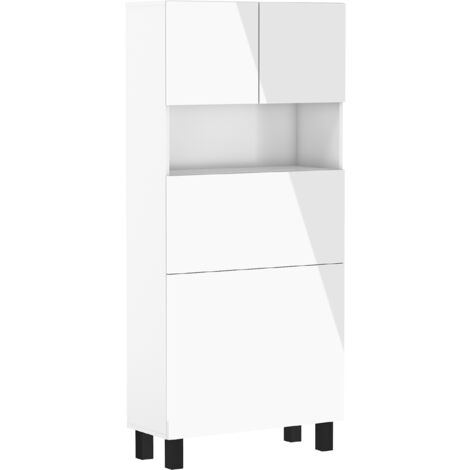 HOMI Mobile multiuso scrivania e libreria pieghevole bianco lucido 80x175x92 cm