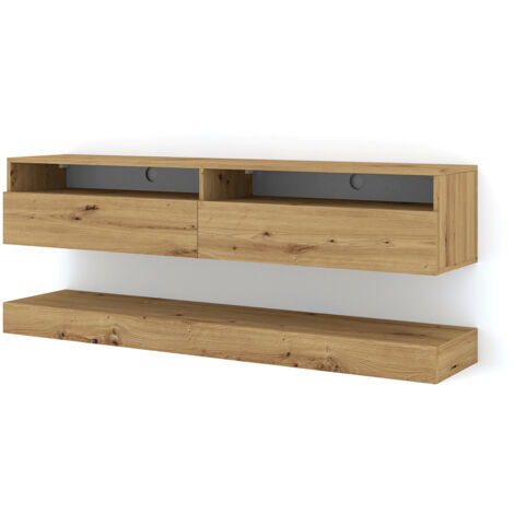 Mobile TV STAND DUO 160 sospeso e a terra colore Rovere