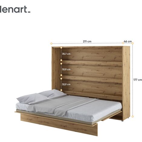 Homlando Lenart Letto Armadio Pieghevole Murphy Bed - 120x200 Cm Bianco Opaco