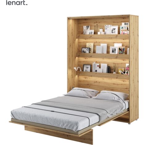 Lenart Letto a scomparsa BED CONCEPT 01 140x200 verticale in rovere lavorato a mano