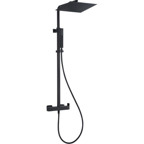 Essebagno Square II Columna de ducha negra cuadrada con mezclador mecánico (1/5)