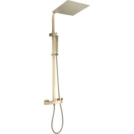 Essebagno Square II columna de ducha cuadrada mecánica oro cepillado (1/5)