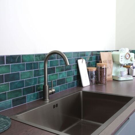 Essebagno Fregadero Luisa 1 cubeta grande 76x45 en acero inoxidable gris gun metal