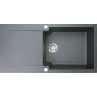 Essebagno Lisse fregadero reversible 1 cubeta grande 1 escurridor en resina negra