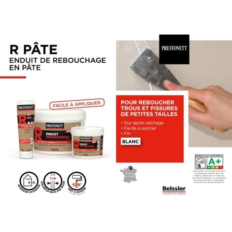 Enduit de Rebouchage PRESTONETT REBOUCHER en Pâte en Pot de 1 KG pour Intérieur et Extérieur