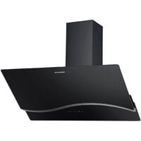 Campana - SCHNEIDER, SCHD2A90EBV Extractora 90 cm, 594 m³/h, 3 velocidades, Negro/Inoxidable