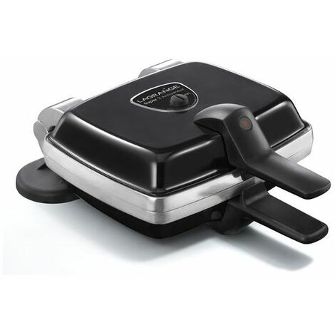 Gaufrier Krups 850W - Plaques Anti-adhésives Doubles - Gaufres Croustillantes Et Moelleuses - Noir/inox